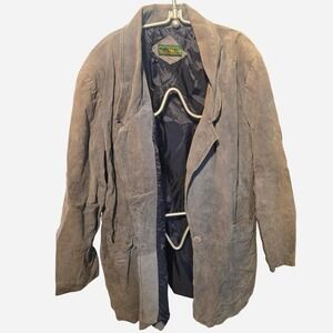 True vintage men's suede blazer jacket "TRASHED" BUT‎ SO GOOD Large